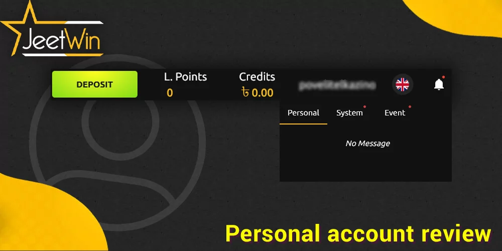 top menu at JeetWin account