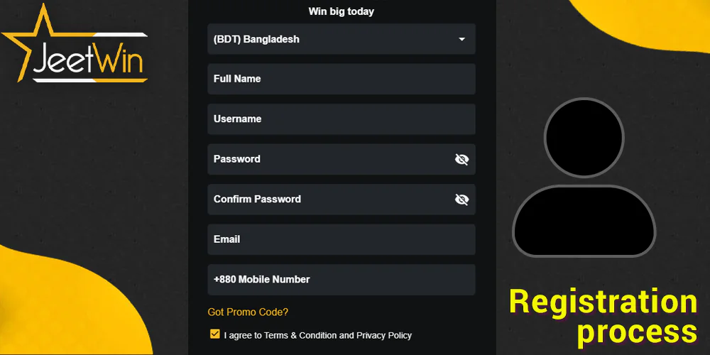 Registration process at JeetWin BD